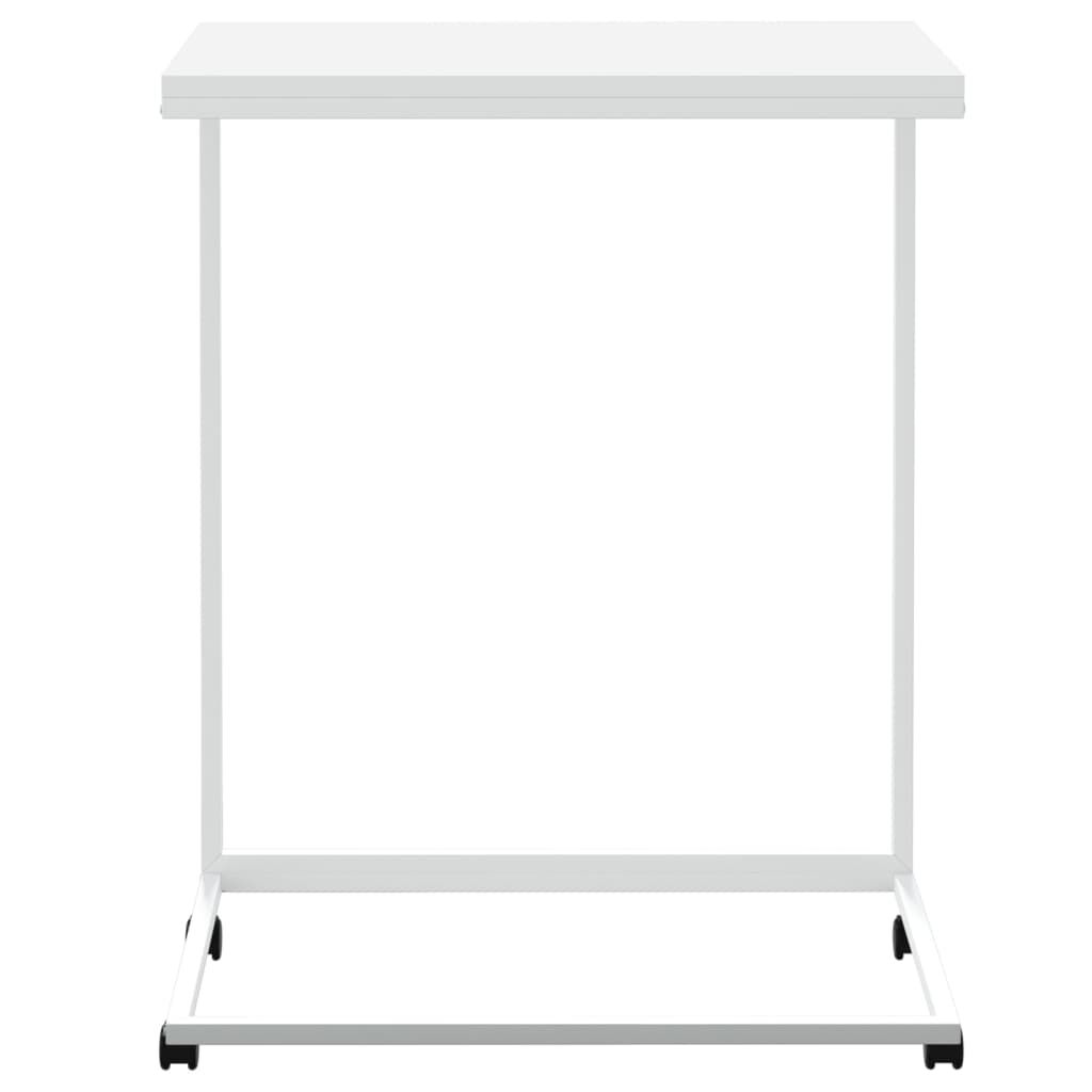 vidaXL Side Table with Wheels White 55x35x70 cm Engineered Wood