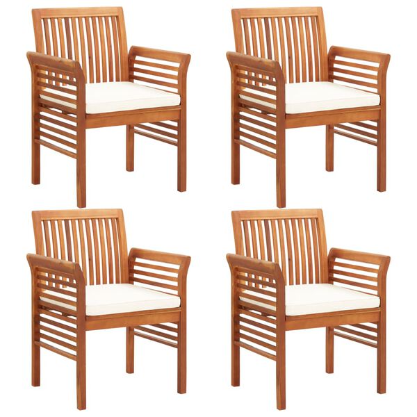 vidaXL 5 Piece Outdoor Dining Set with Cushions Solid Wood Acacia