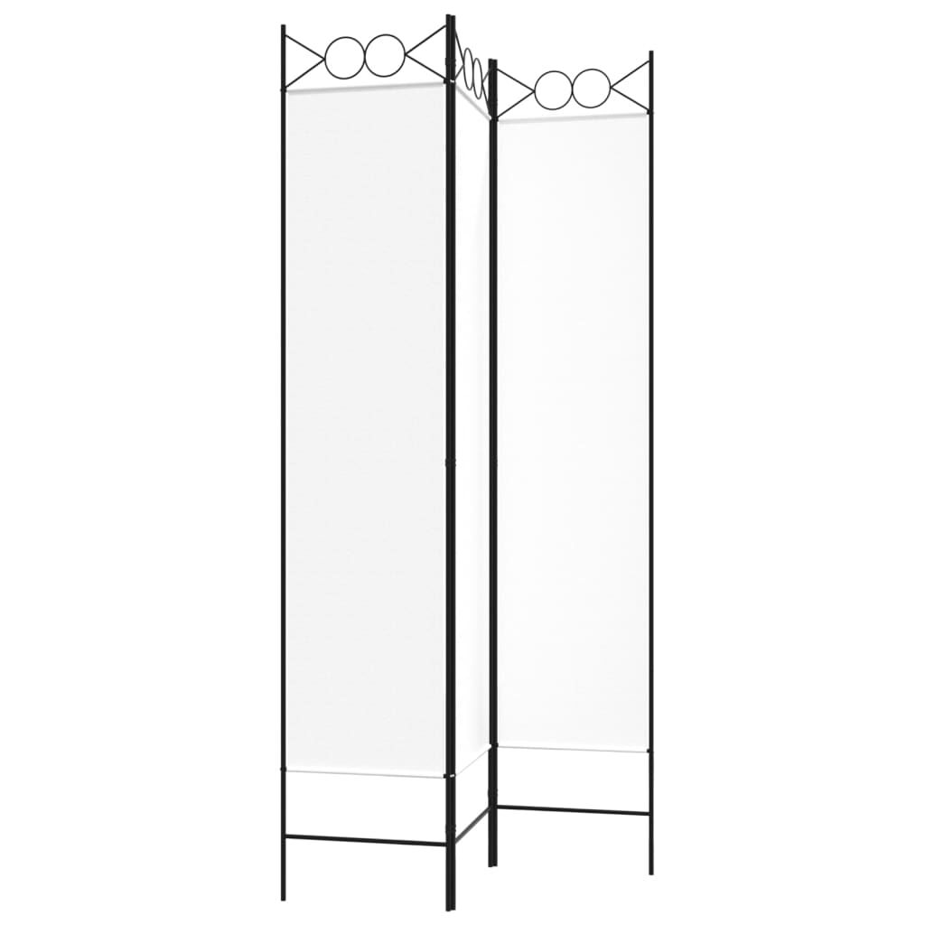 vidaXL 3-Panel Room Divider White 120x200 cm Fabric