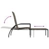 vidaXL Sun Lounger with Footrest PE Rattan Grey