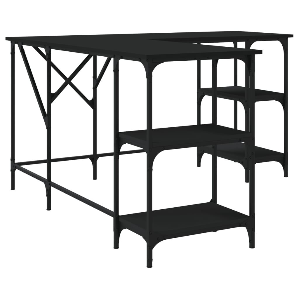 vidaXL Desk Black 139x139x75 cm Engineered Wood