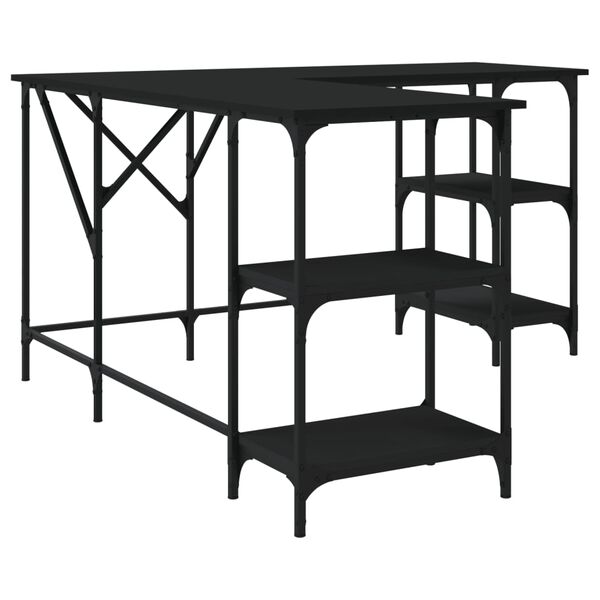 vidaXL Desk Black 139x139x75 cm Engineered Wood