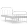 vidaXL Metal Bed Frame without Mattress with Footboard White 100x190cm