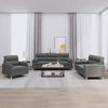 vidaXL 3 Piece Sofa Set with Pillows Dark Grey Fabric