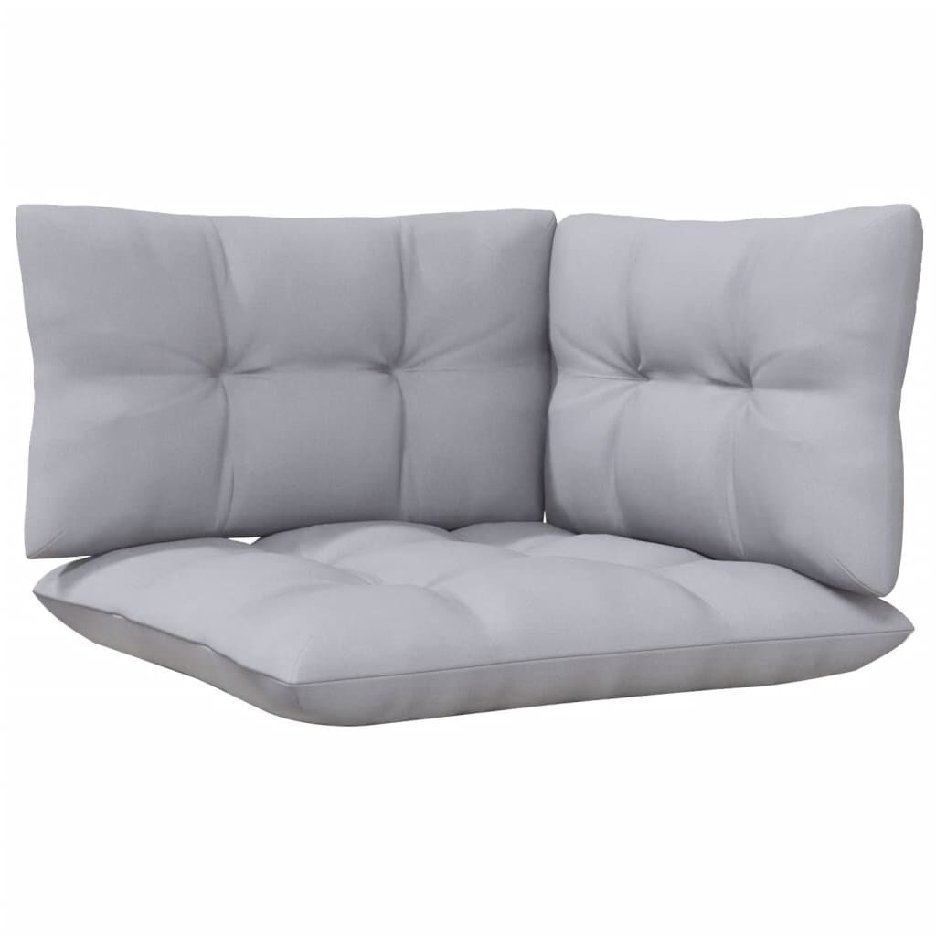 vidaXL 6 Piece Garden Lounge Set with Grey Cushions Solid Pinewood