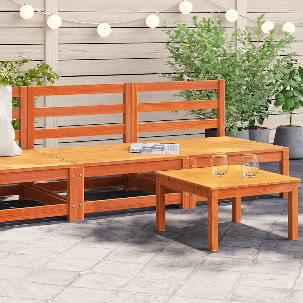 vidaXL Garden Sofas Armless 2 pcs Wax Brown 70x70x67 cm Solid Wood Pine