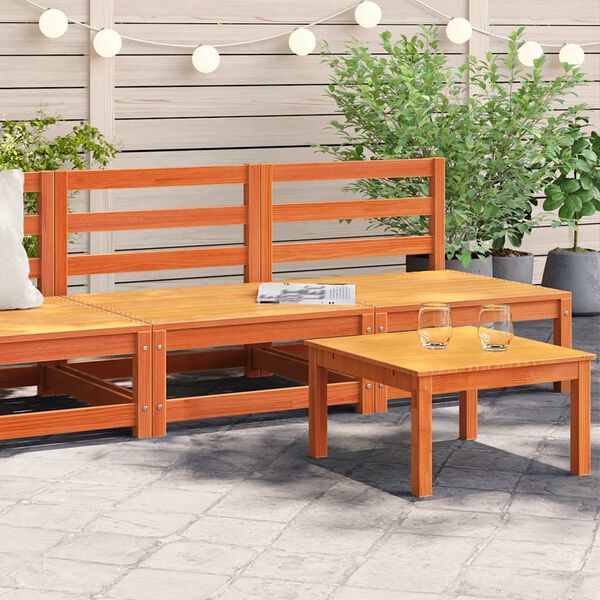 vidaXL Garden Sofas Armless 2 pcs Wax Brown 70x70x67 cm Solid Wood Pine