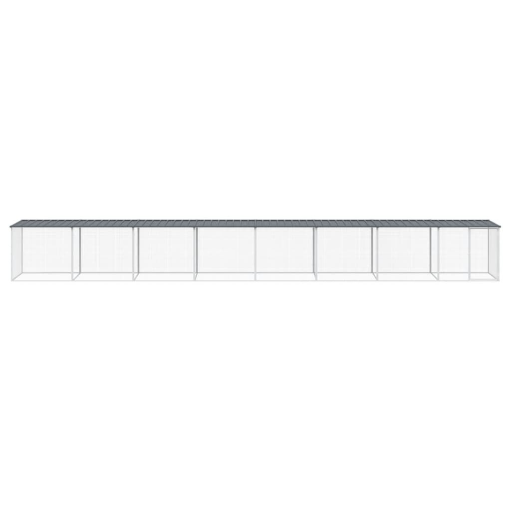 vidaXL Chicken Cage with Roof Anthracite 803x98x90 cm Galvanised Steel