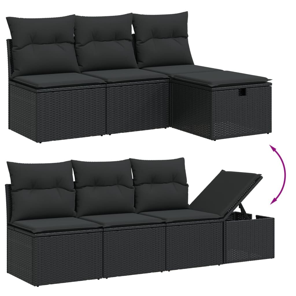vidaXL 8 Piece Garden Sofa Set with Cushions Brown Poly Rattan