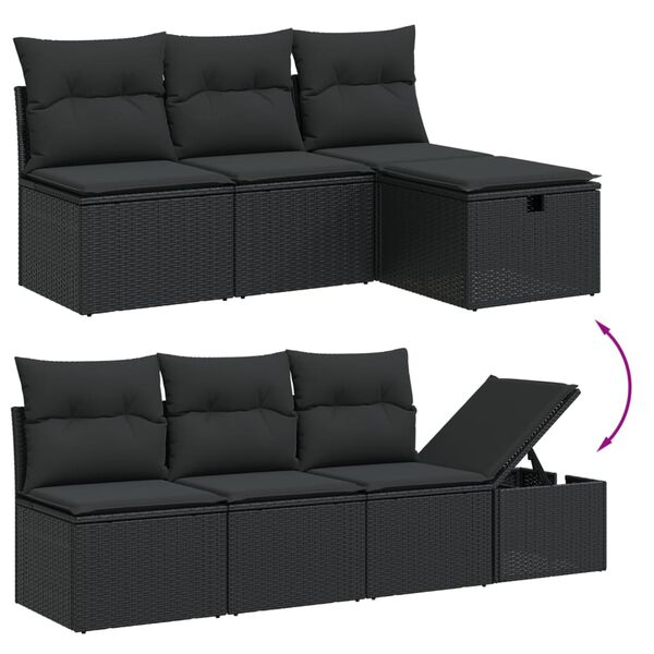 vidaXL 8 Piece Garden Sofa Set with Cushions Brown Poly Rattan