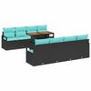 vidaXL Garden Sofa Set with Storage 9 pcs Black Poly rattan