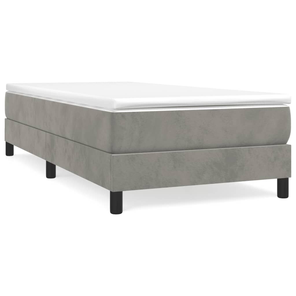 vidaXL Bed Frame without Mattress Light Grey Twin Velvet (US Only)