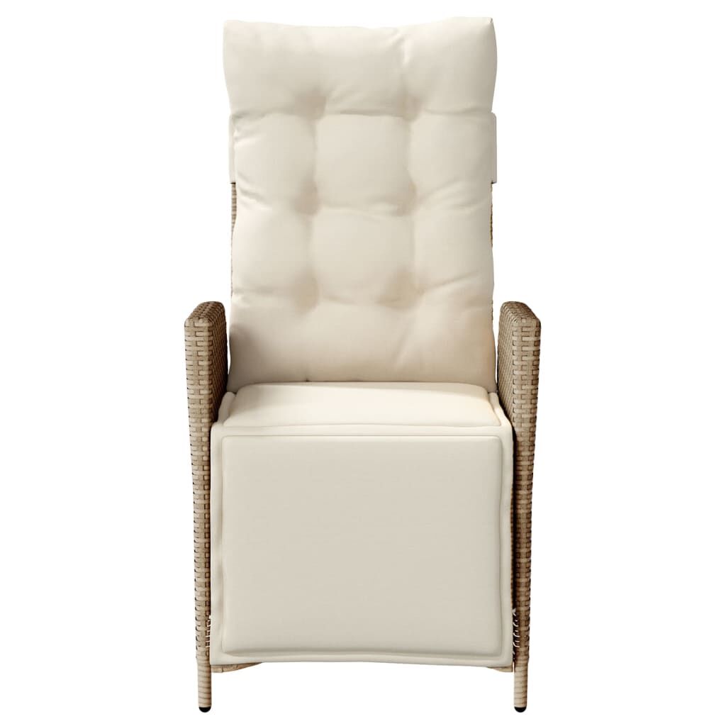 vidaXL 3 Piece Bistro Set with Cushions Beige Poly Rattan