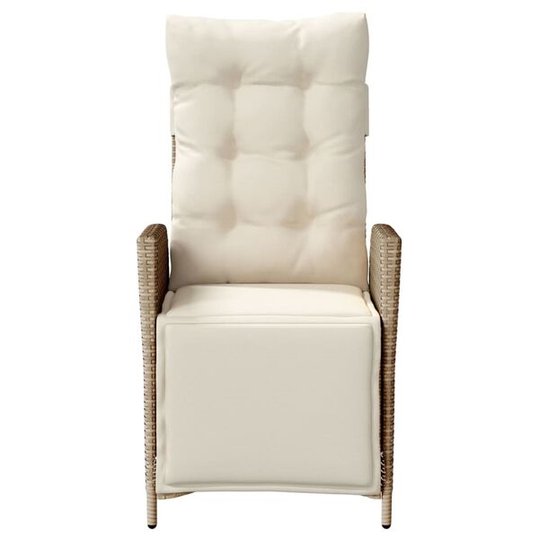 vidaXL 3 Piece Bistro Set with Cushions Beige Poly Rattan