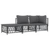 vidaXL 3 Piece Garden Lounge Set with Cushions Anthracite Steel
