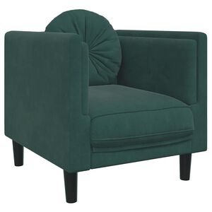 vidaXL Sofa Chair with Cushion Dark Green Velvet