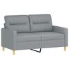 vidaXL 2-Seater Sofa with Throw Pillows Light Grey 120 cm Fabric