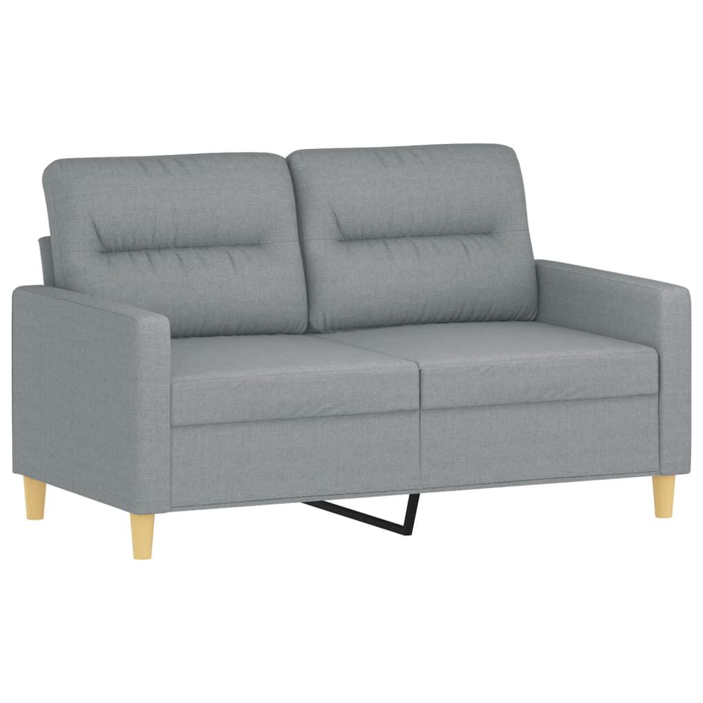 vidaXL 2-Seater Sofa with Throw Pillows Dark Grey 120 cm Fabric