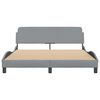 vidaXL Bed Frame "Dover" Light Grey 152x203 cm Queen Fabric
