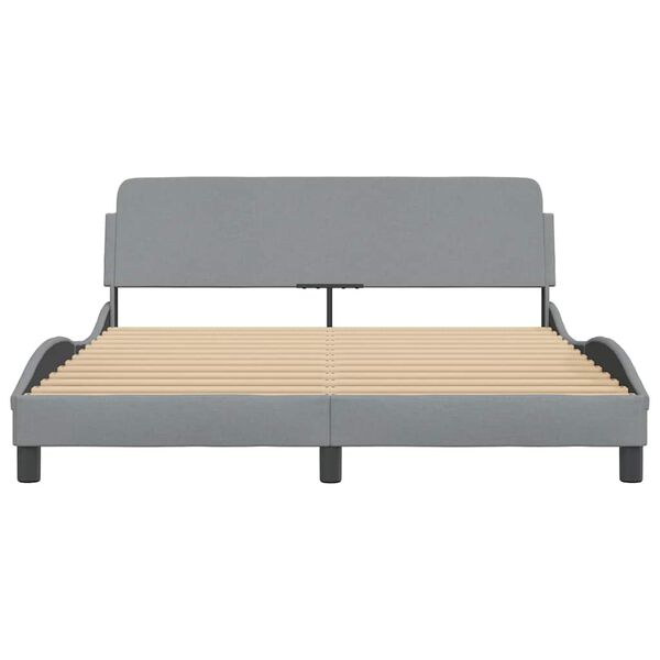 vidaXL Bed Frame "Dover" Light Grey 152x203 cm Queen Fabric