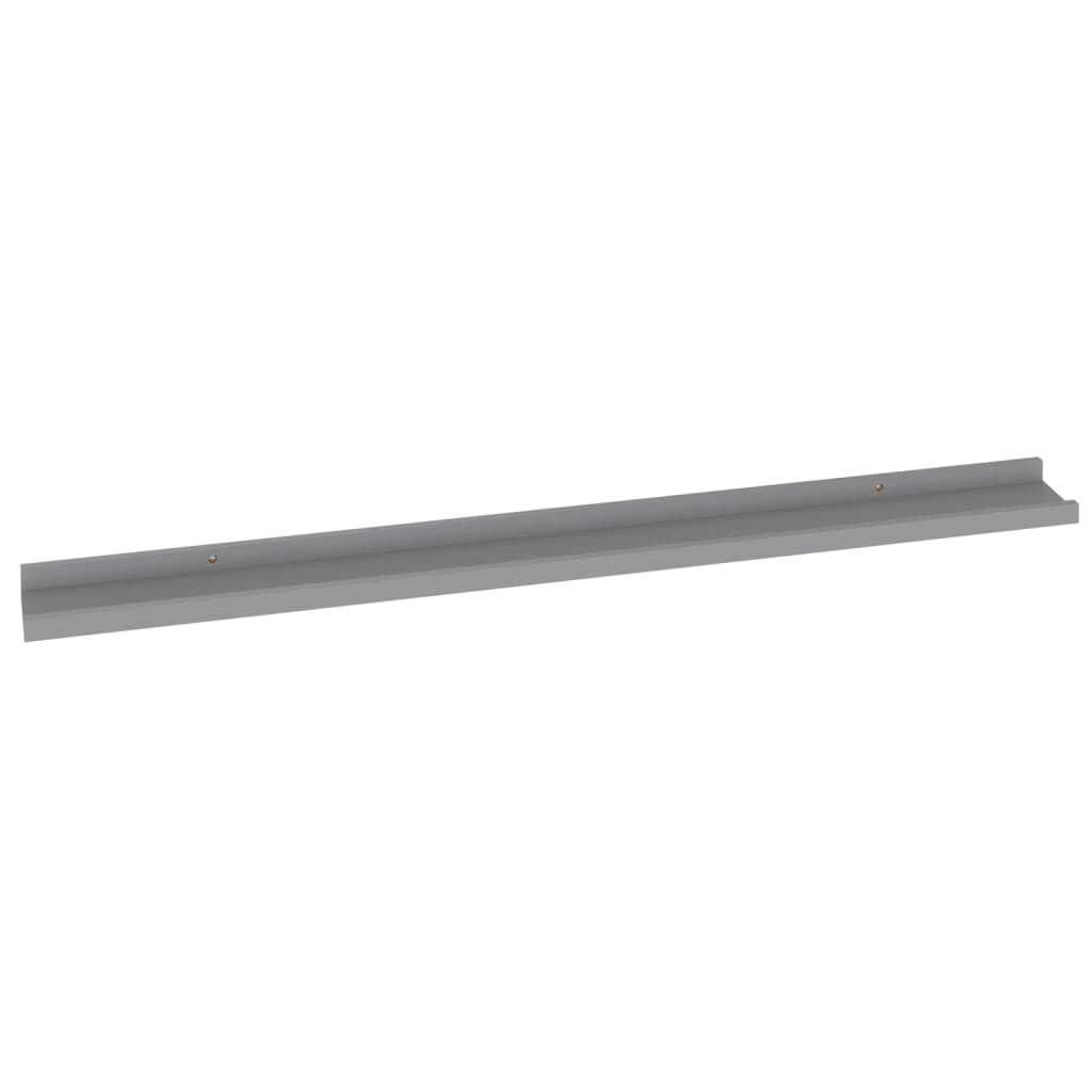 vidaXL Wall Shelves 2 pcs Grey 100x9x3 cm