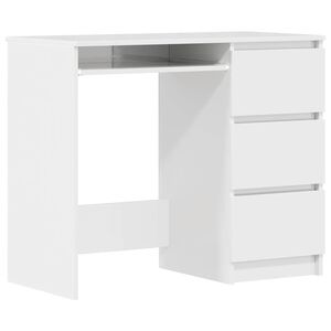 vidaXL Desk High Gloss White 90x45x76 cm Engineered Wood