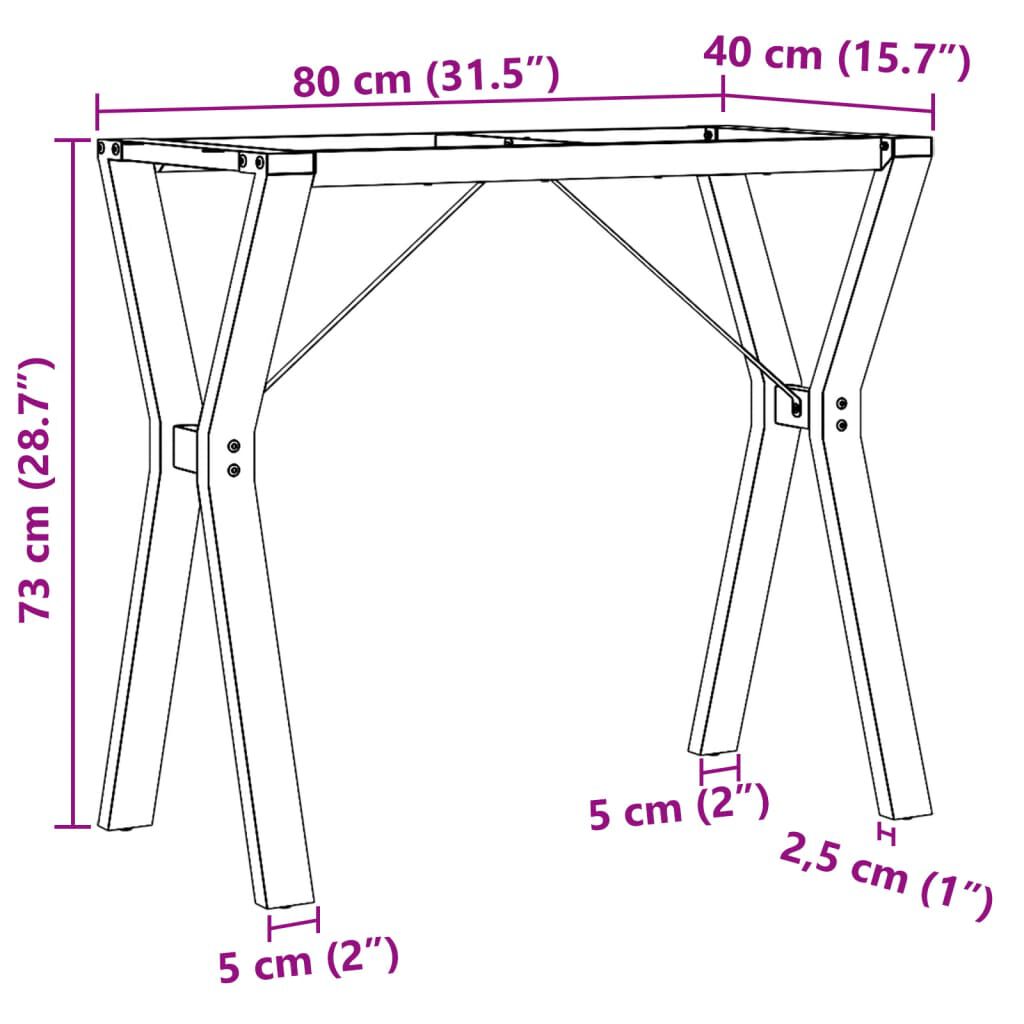 vidaXL Dining Table Legs Y-Frame 80x40x73 cm Steel