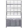 vidaXL Storage Box with Trellis Grey 99x55x160 cm Solid Acacia Wood