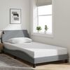 vidaXL Bed Frame "Dover" Light Grey 100x190 cm Fabric