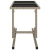 vidaXL Garden Table Beige 110x53x72 cm Glass and Poly Rattan