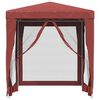 vidaXL Party Tent with 4 Mesh Sidewalls Red 2x2 m HDPE
