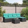 vidaXL Garden Sofa Set with Cushion with Storage 6 pcs Poly rattan