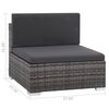 vidaXL 8 Piece Garden Lounge Set with Cushions Poly Rattan Gray