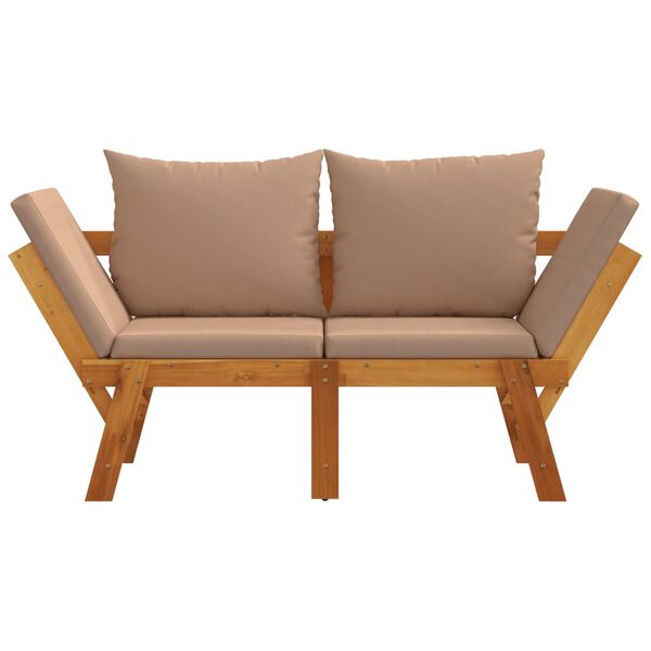 vidaXL Garden Bench with Cushions 2-in-1 Solid Wood Acacia