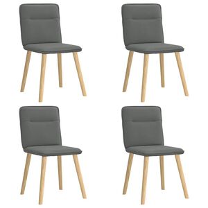 vidaXL Dining Chairs 4 pcs Dark Grey Fabric