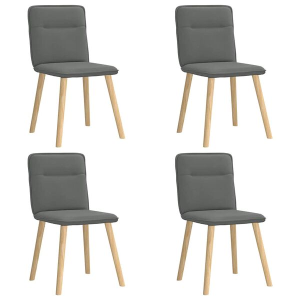 vidaXL Dining Chairs 4 pcs Dark Grey Fabric