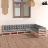 vidaXL 7 Piece Garden Lounge Set with Cushions Solid Pinewood