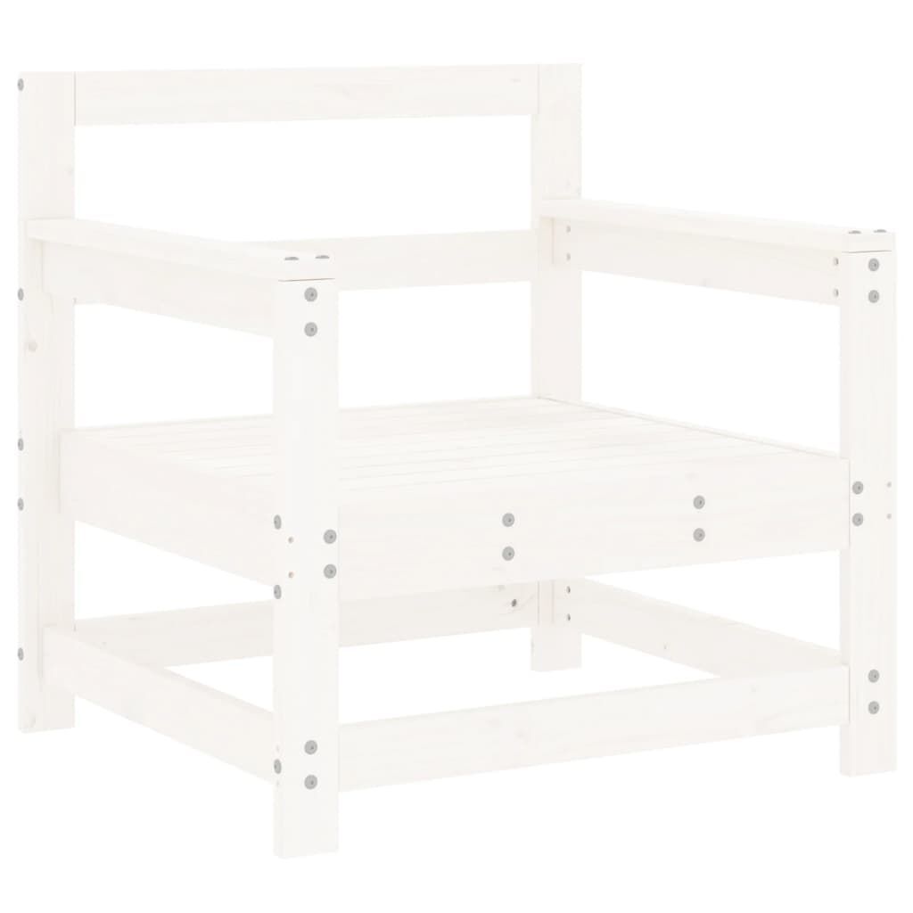 vidaXL Garden Chairs with Cushions 2 pcs White Solid Wood Pine