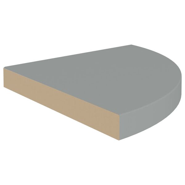 vidaXL Floating Corner Shelf Grey 35x35x3.8 cm MDF