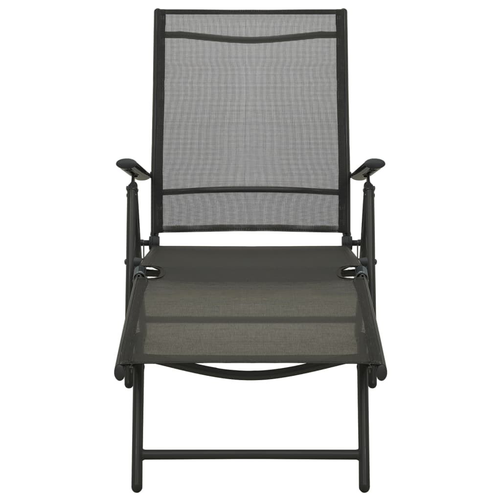 vidaXL 3 Piece Garden Lounge Set Textilene and Aluminium Black