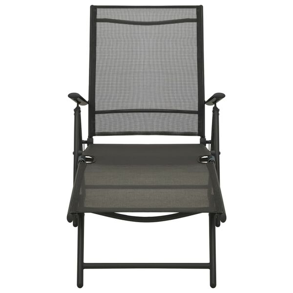 vidaXL 3 Piece Garden Lounge Set Textilene and Aluminium Black