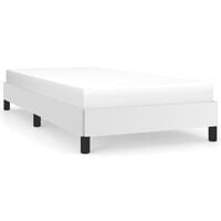 vidaXL Bed Frame without Mattress White 100x190 cm Twin Faux Leather