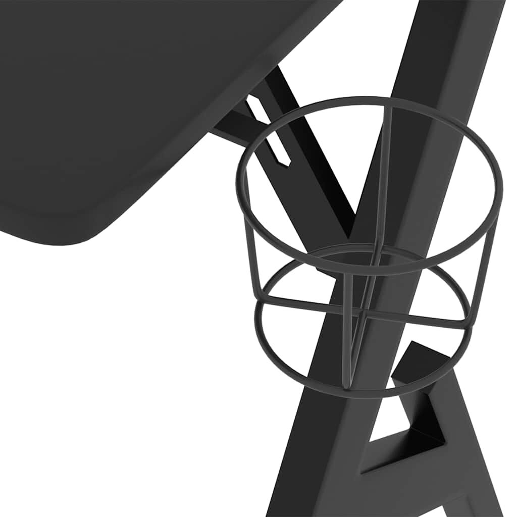vidaXL Gaming Desk with Y Shape Legs Black 110x60x75 cm