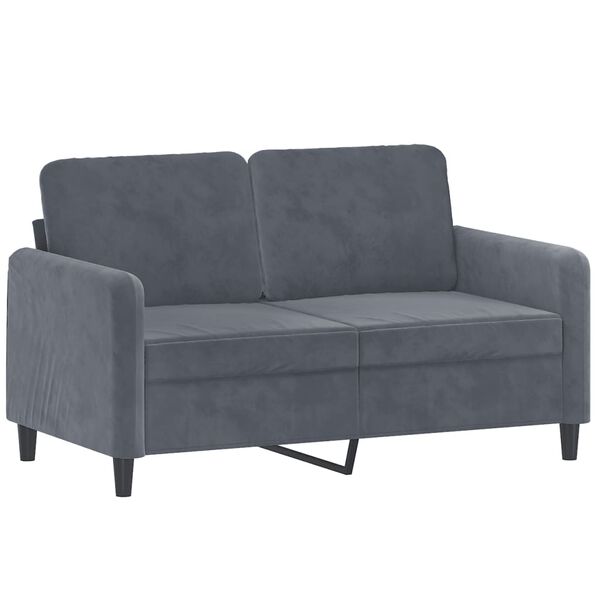 vidaXL 2 Piece Sofa Set Dark Grey Velvet