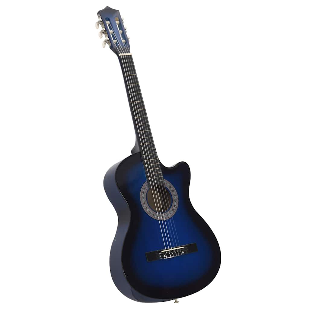 vidaXL Western Classical Cutaway Guitar with 6 Strings Blue Shaded 38