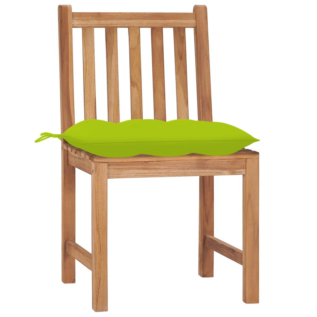 vidaXL Garden Chairs 4 pcs with Cushions Solid Teak Wood
