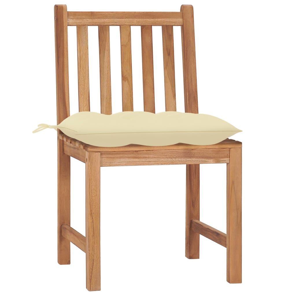 vidaXL Garden Chairs 2 pcs with Cushions Solid Teak Wood
