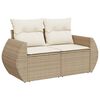 vidaXL 10 Piece Garden Sofa Set with Cushions Beige Poly Rattan