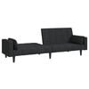 vidaXL 2-Seater Sofa Bed with Two Pillows Black Fabric