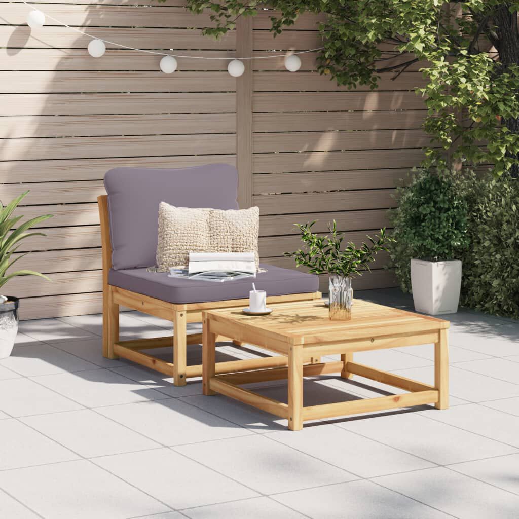 vidaXL Garden Sofa with Cushions Solid Wood Acacia